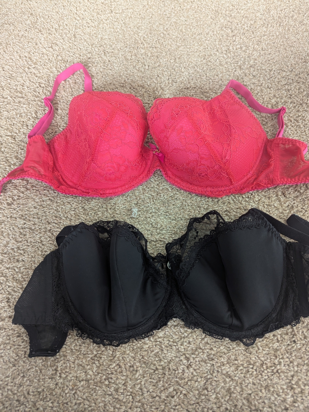 2-Pack Designer Lace Bras - Gossard 28I / 28G / AVA Black Lace - Full Bust